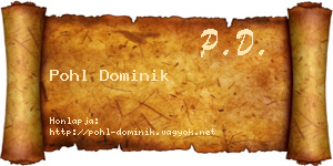 Pohl Dominik névjegykártya